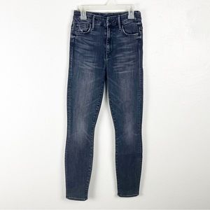 MOTHER High Waisted Looker Ankle Black Wash Skinny Jeggings Jeans, Size 24